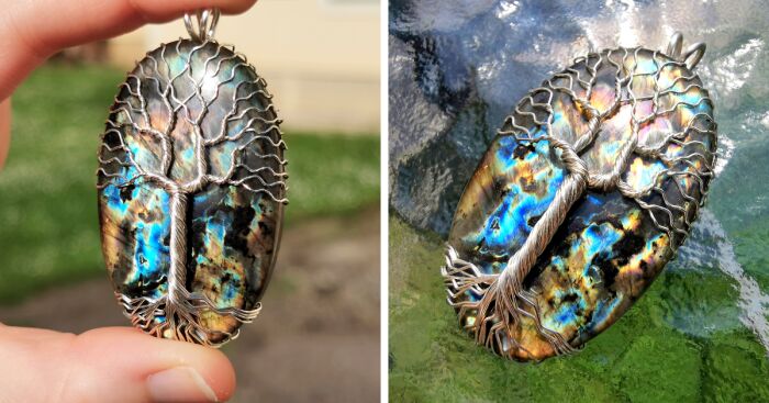 I Made A Tree Of Life Pendant With Wire And A Labradorite Gemstone