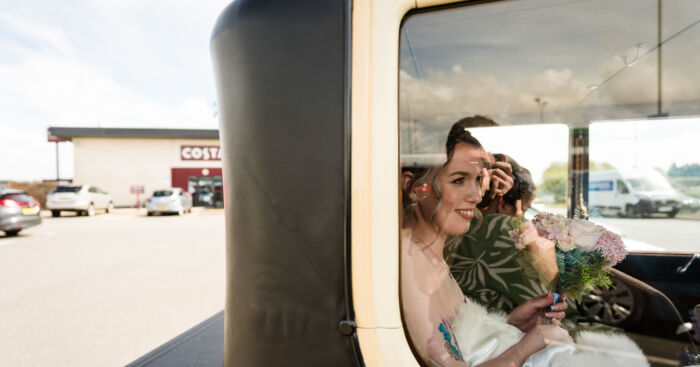 I Captured The Bride Visiting Costa Coffee On The Way To Her Wedding