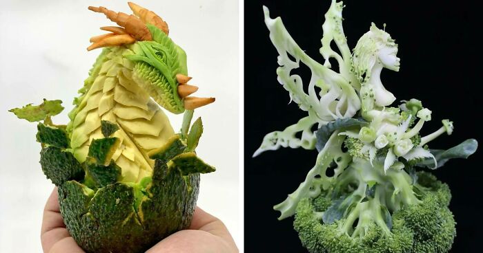 Carving Designer Creates Intricate Designs On Avocados, Watermelons, Garlic, And Other Foods (32 New Pics)