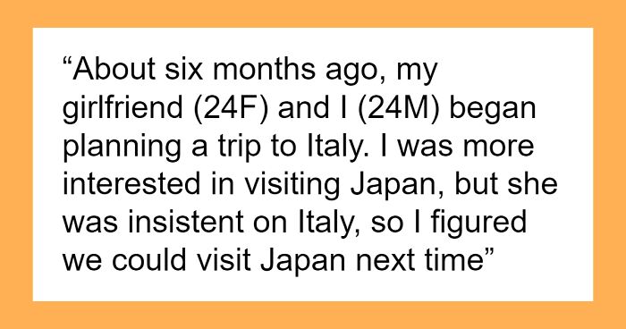Woman Decides She’ll Spend Italian Vacation With BF Being Hit On By Locals, He Thinks Otherwise
