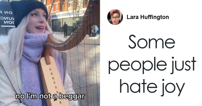 “Bitter Karen” Gets Slammed For Disrupting Woman Playing The Harp In The Street