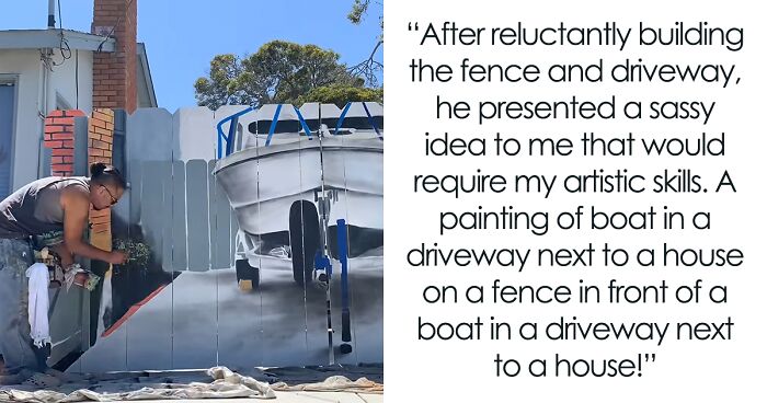 Neighbors Make Boat Owner Hide It From Their Sights, He Strikes Back With A Mural Depicting It