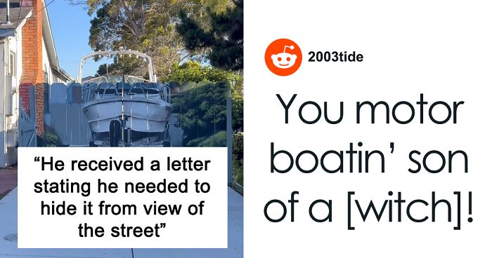 City Forces Guy To Build A Fence To Hide His Boat, He Complies Maliciously And Paints A Mural On It