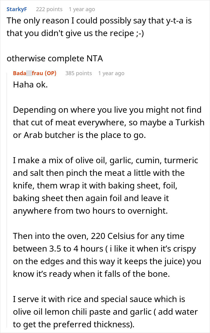 “They’re Not Savages”: In-Laws Refuse To Eat Woman’s Cooking, Regret It “They’re Not Savages”: In-Laws Refuse To Eat Woman’s Cooking, Regret It