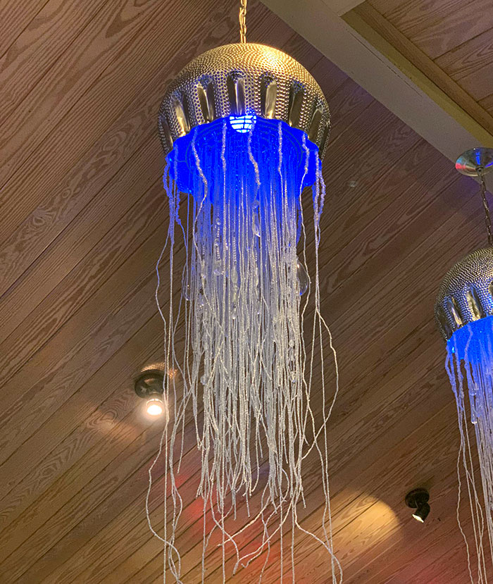 This Jellyfish Lamp At A Seafood Restaurant
