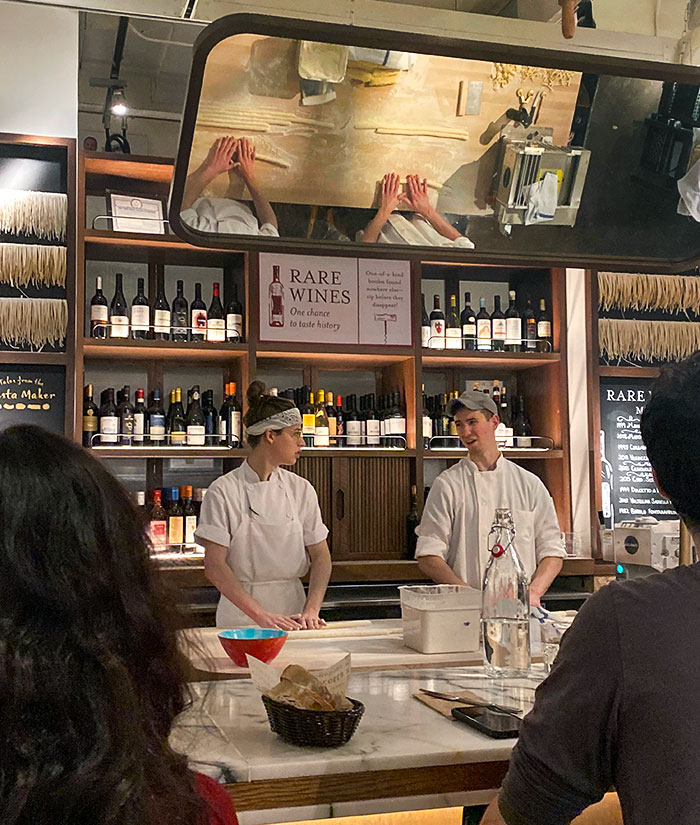 This Restaurant Has An Angled Mirror Over The Chefs, So You Can See An Overhead View