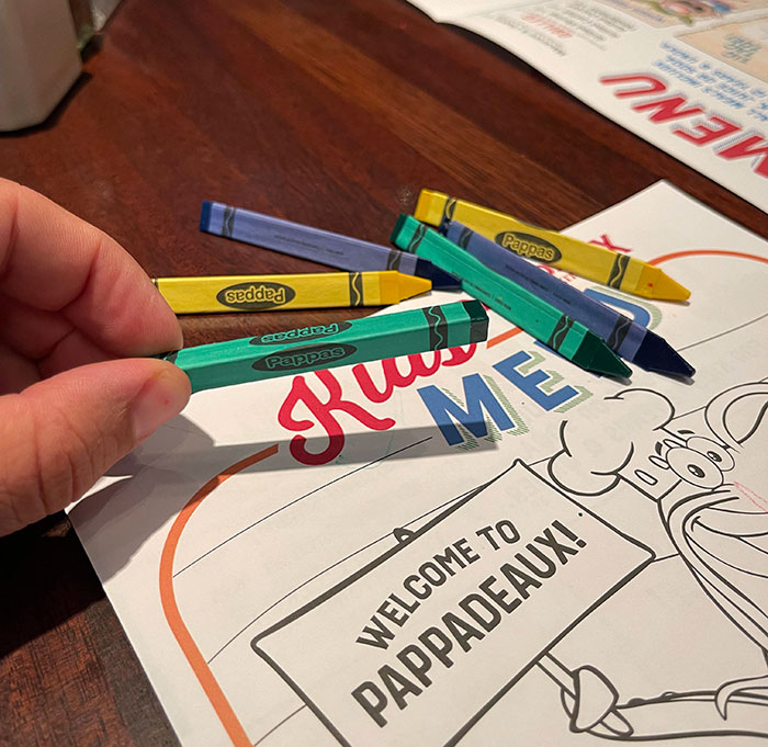 I Saw These Kids' Meal Crayons With Flat Edges To Prevent Rolling Off The Table In A Restaurant