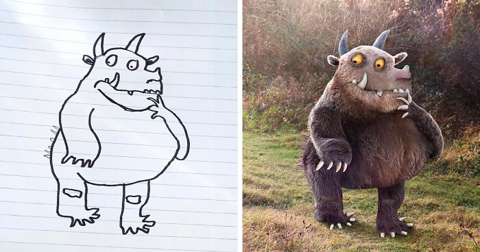 Dad Photoshops Kids’ Drawings As If They Were Real, And It’s Terrifyingly Funny (39 New Pics)
