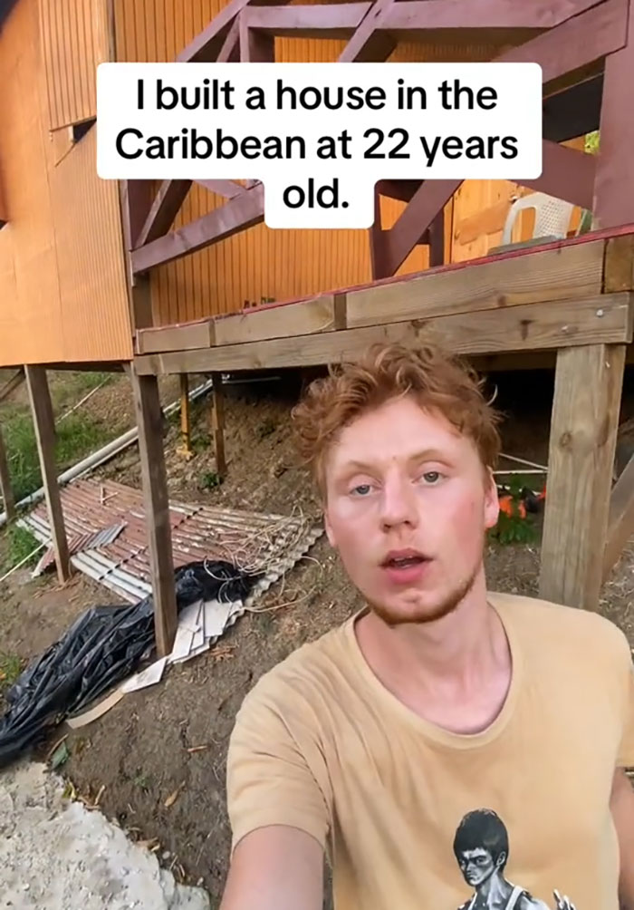 22-Year-Old Showcases Life After Building His Own House On Caribbean Island For Under $4,000