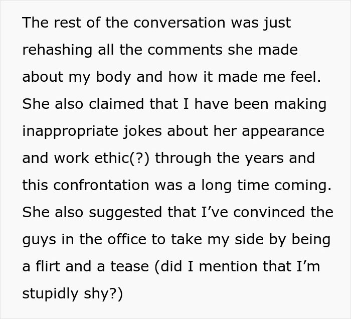 Coworker Keeps Mocking Woman Over Her Large Chest, It Finally Backfires On Her Coworker Keeps Mocking Woman Over Her Large Chest, It Finally Backfires On Her