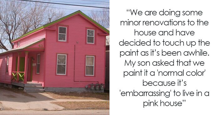 Guy Buys A Pink House And Refuses To Repaint It When Years Later His Son Can’t Stand It
