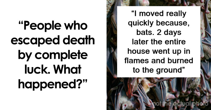 “People Who Escaped Death By Complete Luck. What Happened?” (101 Answers)