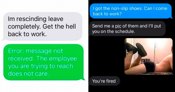 30 Screenshots Of Text Exchanges Featuring Job Resignations, As Shared On This Page
