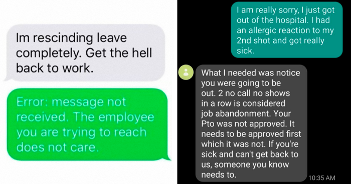 42 Screenshots Of Text Exchanges Featuring Job Resignations, As Shared On This Page