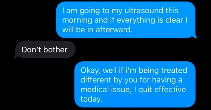 42 Screenshots Of Text Exchanges Featuring Job Resignations, As Shared On This Page