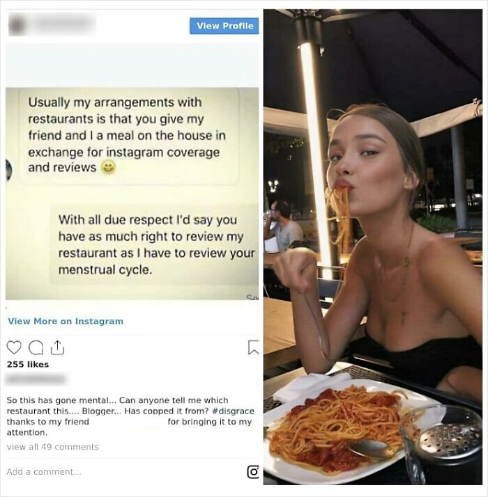 Influencer Asks For Free Meals In Exchange For Reviews And Exposure, Gets Called Out By Restaurant