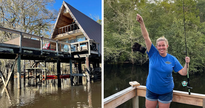 Woman’s House Is In The Middle Of A River, She Lives Surrounded By Alligator-Infested Waters