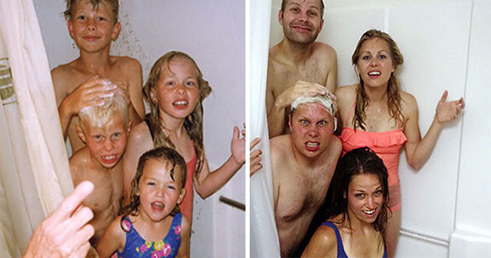 50 People That Absolutely Nailed Their Family Photo Recreations (New Pics)