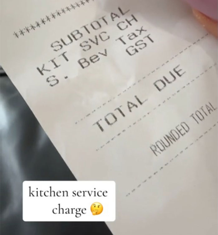 Woman Asks Important Questions After Finding A "Kitchen Service Tax" On Her Bill