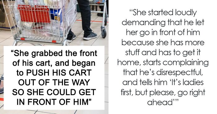 Guy Sends Grocery Store Karen Spiraling After Not Letting Her Go First In Line