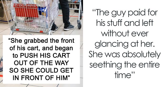 Man Ruins Karen’s Day Without Saying A Word After She Tries To Push Past Him To Skip The Line