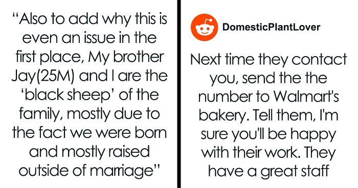 Woman Is Asked To Make A Cake For Half-Sis Despite Not Being A Guest At The Wedding, Sends Prices