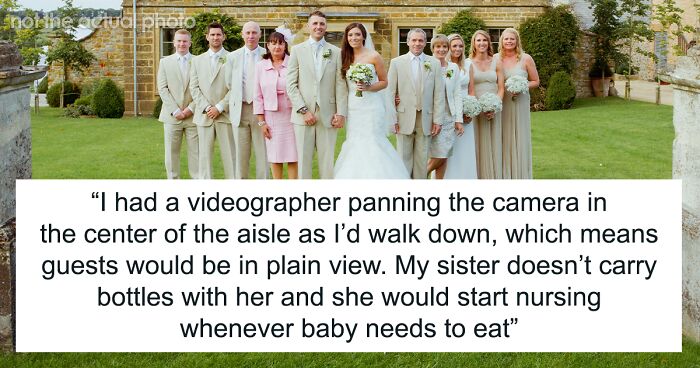 “I See That As A Courteous Thing”: Mom Excluded From Sister’s Wedding Group Photoshoot For Nursing