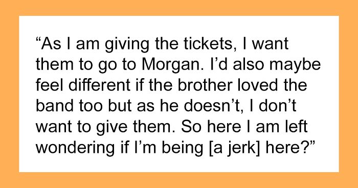 Teen Is Gifted 2 Concert Tickets For Her B-Day, Has To Give Them Up As Mom Wants To Take Her Brother