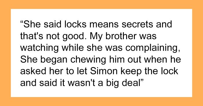 “[Am I The Jerk] For Telling My Wife ‘I Warned You’ When Our Son Got A Lock For His Room?”
