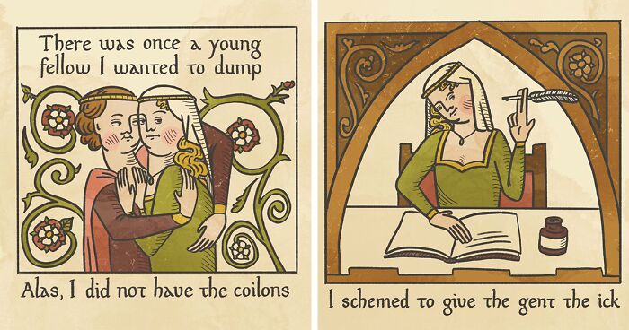 Modern Dating Written In The Style Of Medieval Elegance Results In A Hilarious Comic