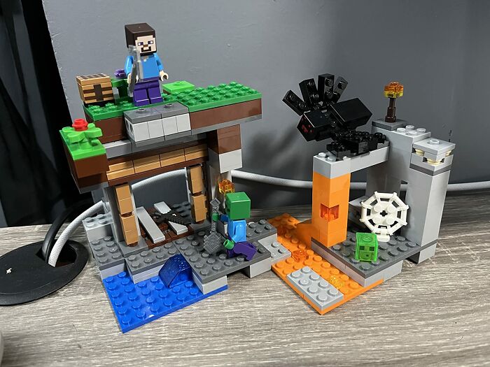 A LEGO Minecraft: The Abandoned Mine Building Toy Turns Their Favorite Game Into A Reality