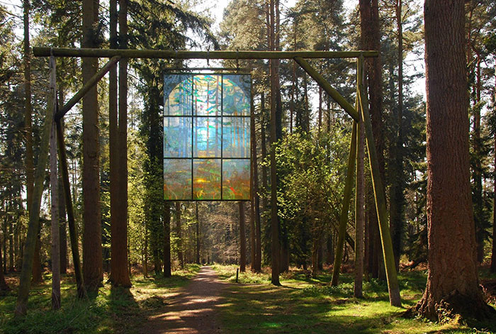 Stained Glass Window In A Forest