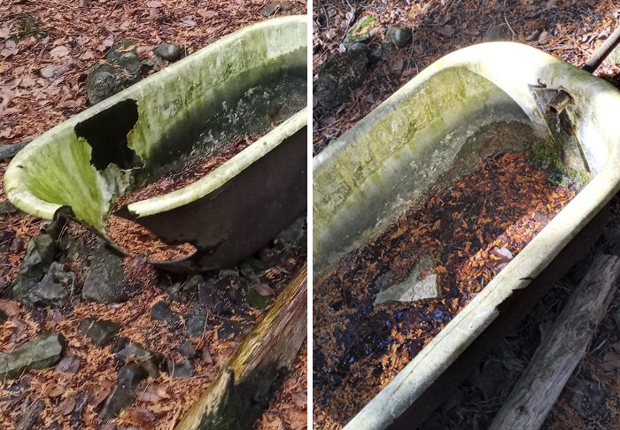 Found A Bathtub 2-Kilometers Deep In The Woods Hooked Up To A Natural Spring