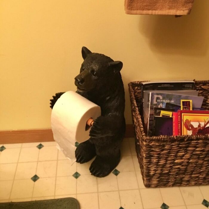 This Toilet Paper Holder Will Protect One Of Your Bear Necessities; Tp!