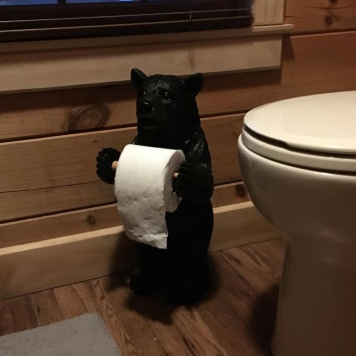This Toilet Paper Holder Will Protect One Of Your Bear Necessities; Tp!