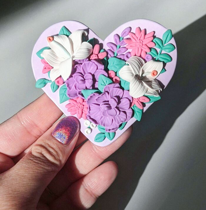Made My Mom This Floral Heart Magnet For Mother's Day