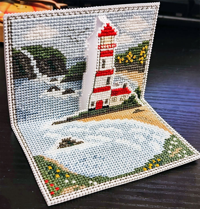 I'm Beyond Proud Of The Card I've Made For My Mom For Mother's Day. This Is The Nutmeg Company's Pop-Up Lighthouse Bay Greeting Card