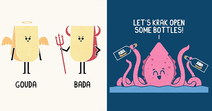 “On The Puntrary”: Teo Zirinis’ 33 Illustrations Of Puns And Their Goofier Opposites (New Pics)