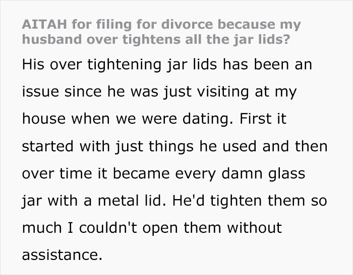 Woman Decides On Divorce After Suffering Husband's Lid Quirk For 5 Years Woman Decides On Divorce After Suffering Husband's Lid Quirk For 5 Years