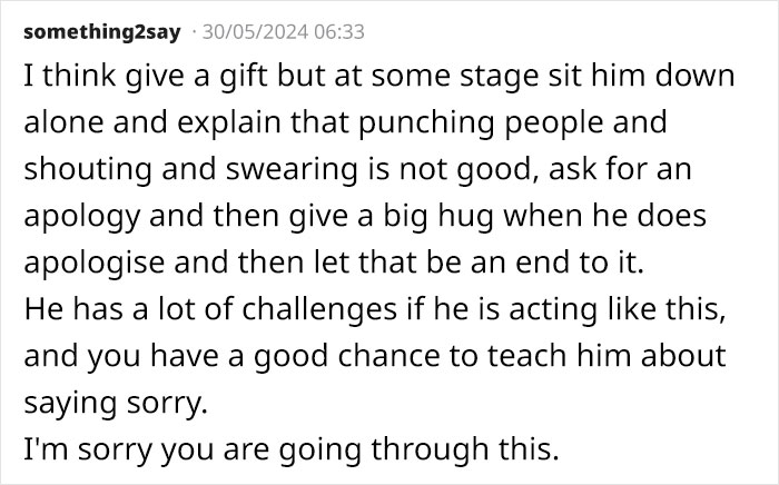 Lady Asks If She's Unreasonable For Not Buying Grandson A Birthday Gift After He Punched Her Lady Asks If She's Unreasonable For Not Buying Grandson A Birthday Gift After He Punched Her