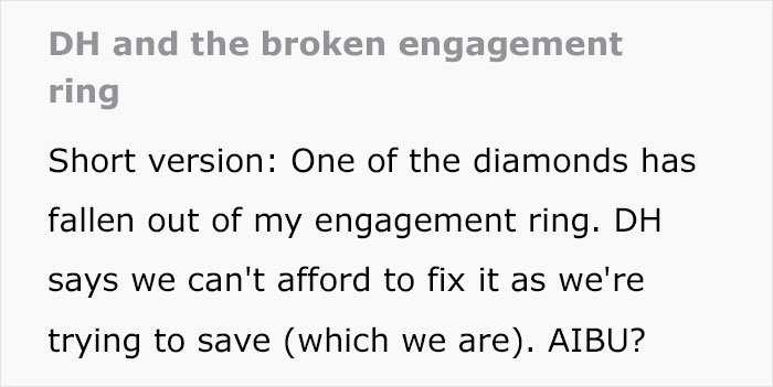 Marriage Drama Ensues After Woman Asks If She Can Get Her Engagement Ring Fixed Marriage Drama Ensues After Woman Asks If She Can Get Her Engagement Ring Fixed