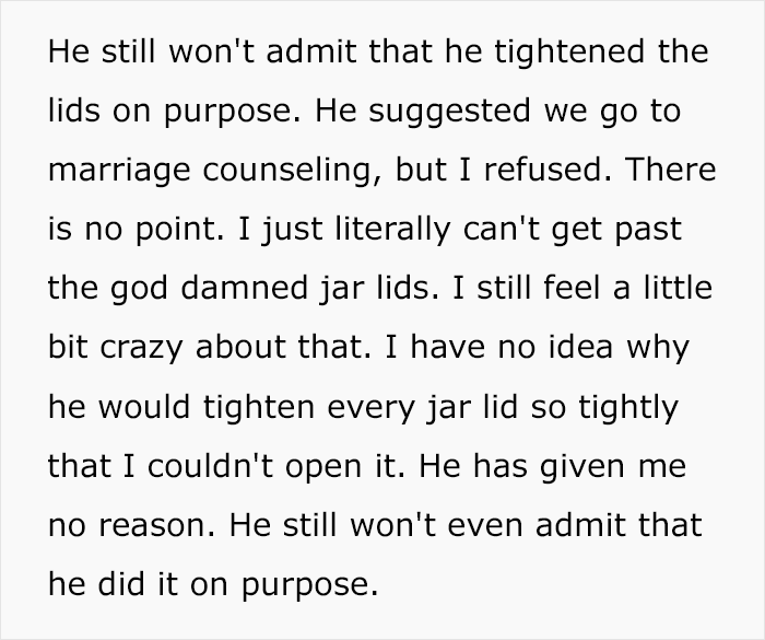 Woman Decides On Divorce After Suffering Husband's Lid Quirk For 5 Years Woman Decides On Divorce After Suffering Husband's Lid Quirk For 5 Years