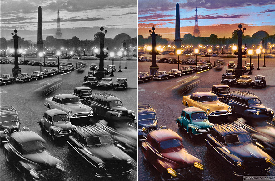 Sunset On The Place De La Concorde, Paris, 1960