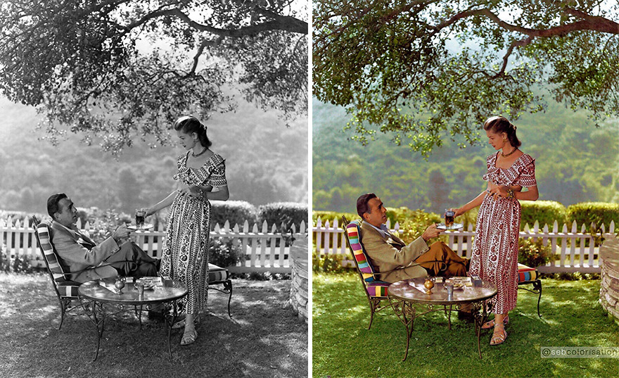 Lauren Bacall And Humphrey Bogart Photographed In 1947