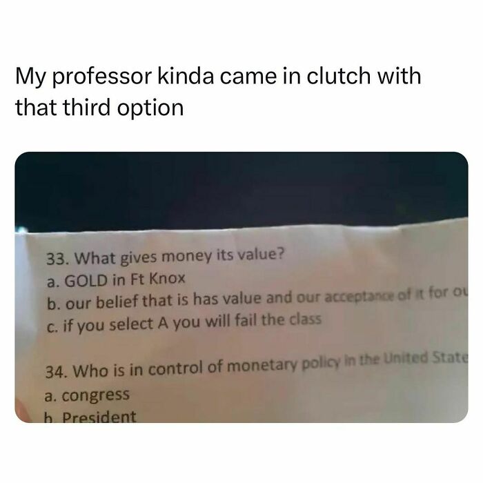 Relatable meme showing a tricky exam question highlighting the interesting lives of students and young adults.