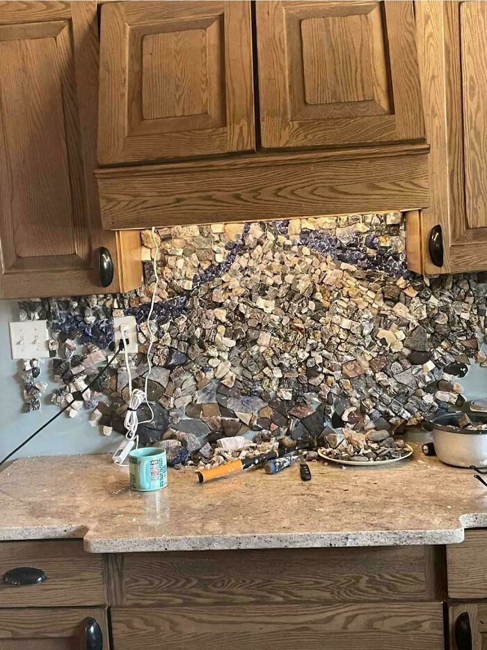 My Backsplash Is Coming Along Nicely 🤩