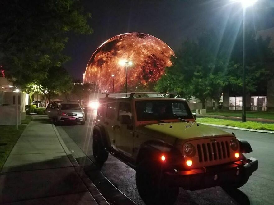 The Vegas Sphere Right Outside A Local Neighborhood