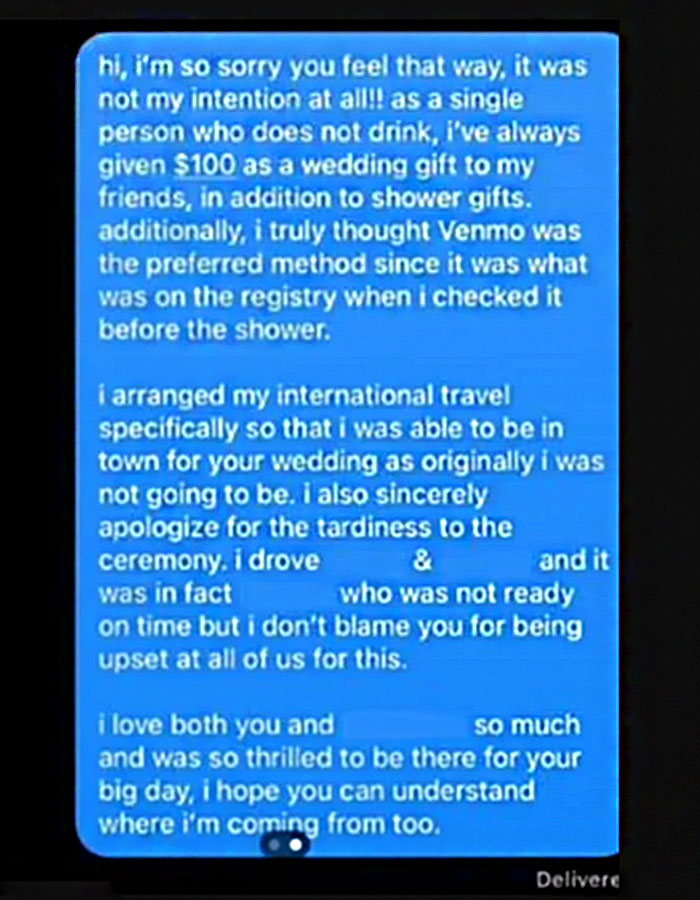“I Wouldn’t Continue That Friendship”: Bride Returns “Tactless” $100 Venmo Wedding Gift “I Wouldn’t Continue That Friendship”: Bride Returns “Tactless” $100 Venmo Wedding Gift