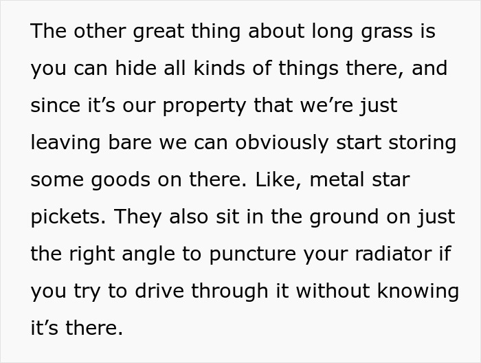Woman Prevents Random Truck From Passing Through Her Property By Hiding Star Pickets In Her Lawn Woman Prevents Random Truck From Passing Through Her Property By Hiding Star Pickets In Her Lawn