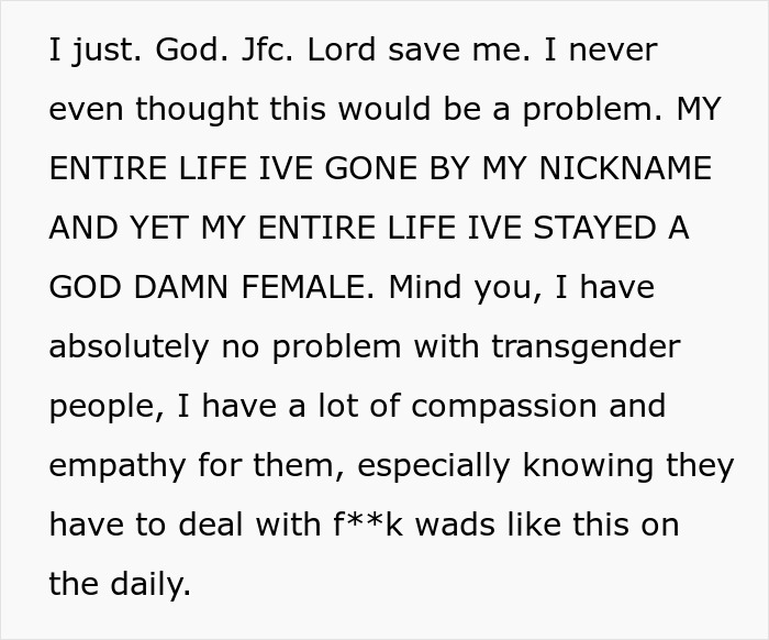 Man Disrespects Woman When He Finds Out About Her Masculine Name, She Vents On Reddit Man Disrespects Woman When He Finds Out About Her Masculine Name, She Vents On Reddit